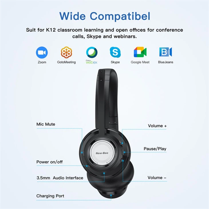 call center wireless headset with mic